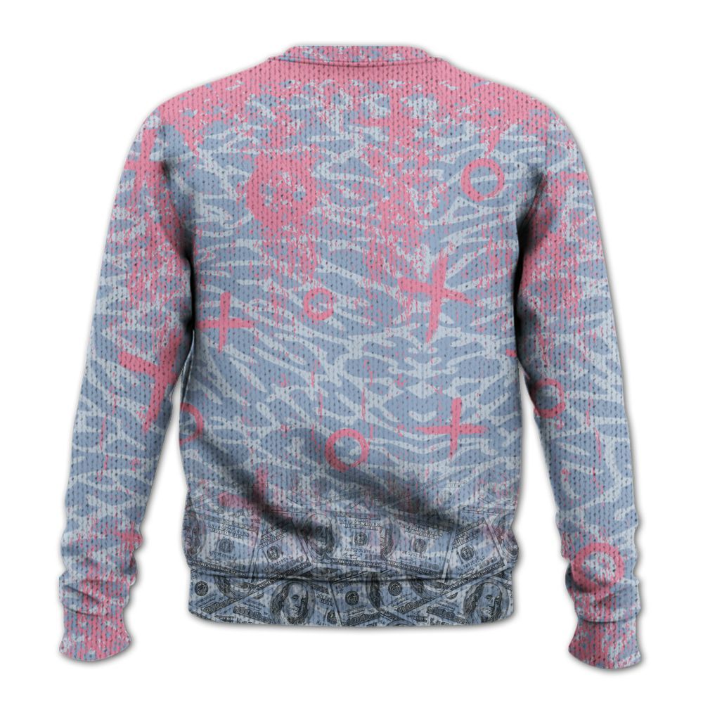 Sweater To Match Denim Pink Glow 3s - Selfmade Unique Grunge Graphic