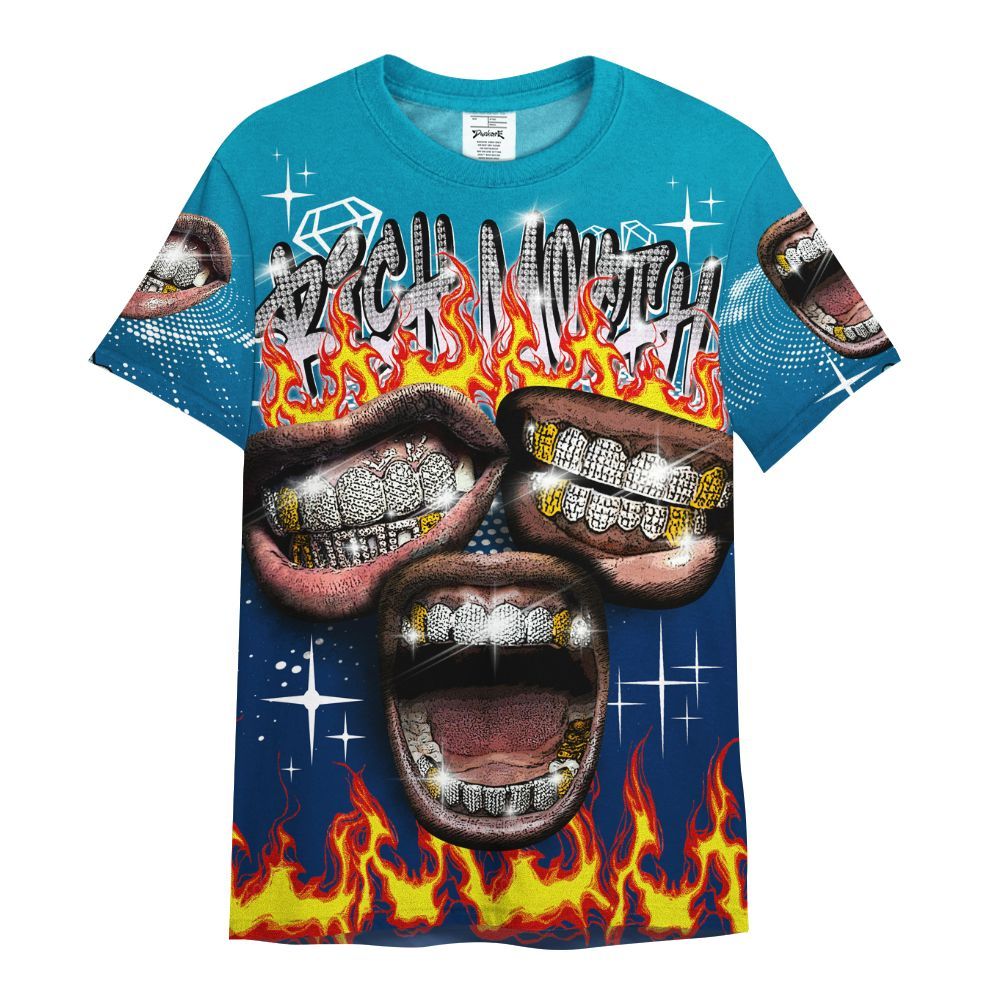 Shirt To Match Kobe 5 X-Ray - Rich Mouth Fire Rap Retro 90s All Over Print