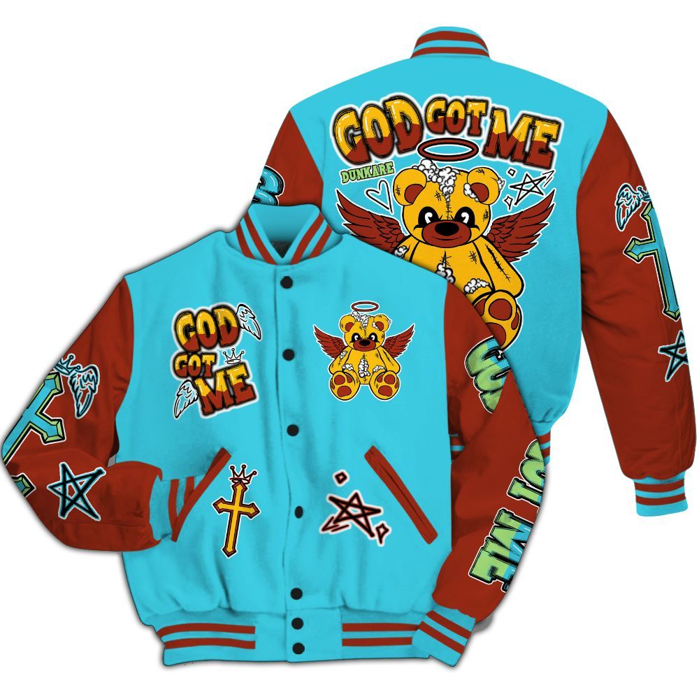 Varsity Jacket To Match SB Dunk Di_Orr Greenwood - Gods Guides Me Bear All Over Print