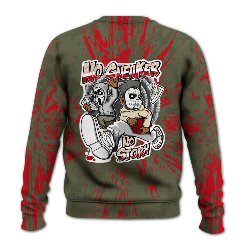 Sweatshirt To Match Travis Scott Low OG Medium Olive 1s - Sneakers Make Story Graphic Luxury All Over Print