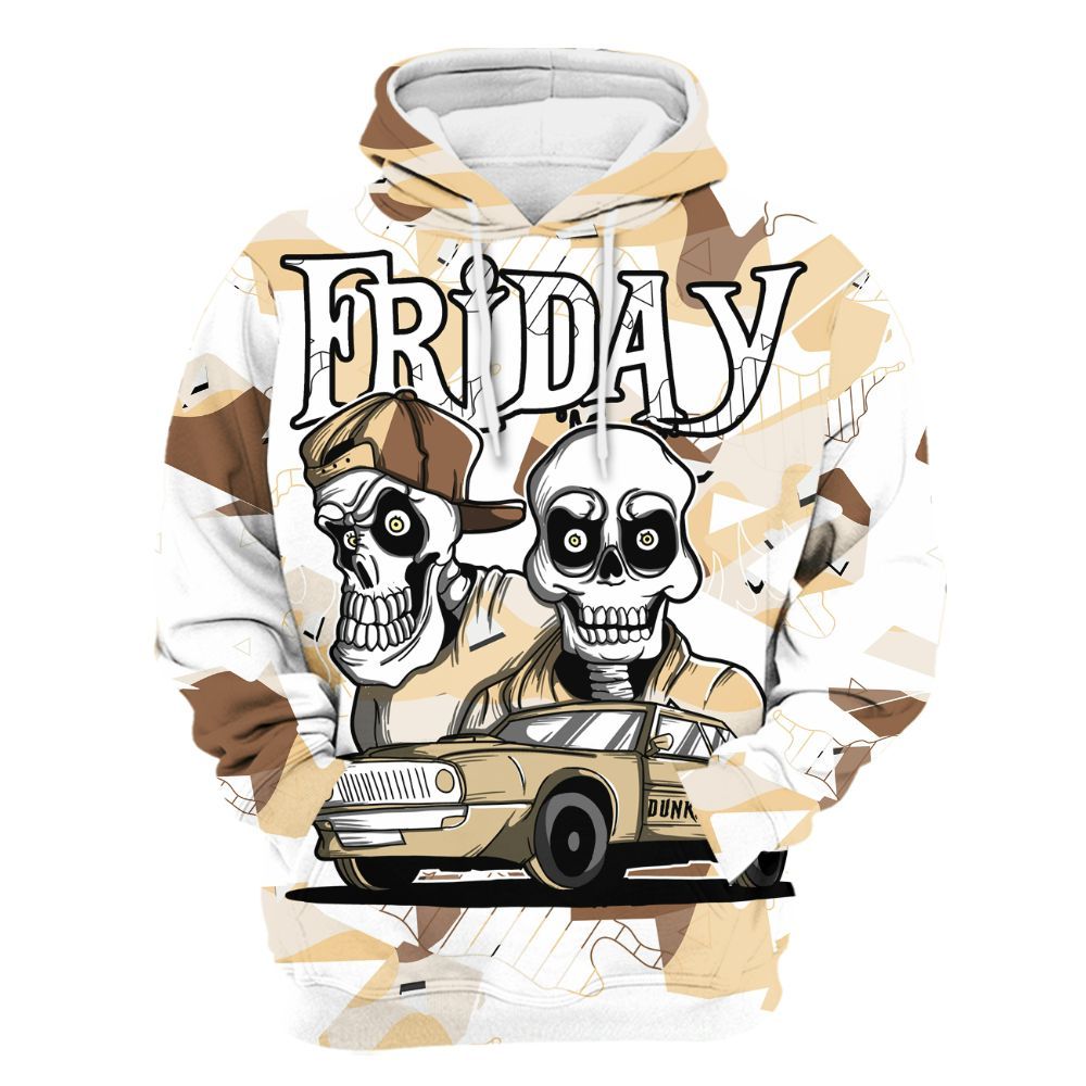 Hoodie To Match Desert Camo 3s - Friday Funny Retro All Over Print