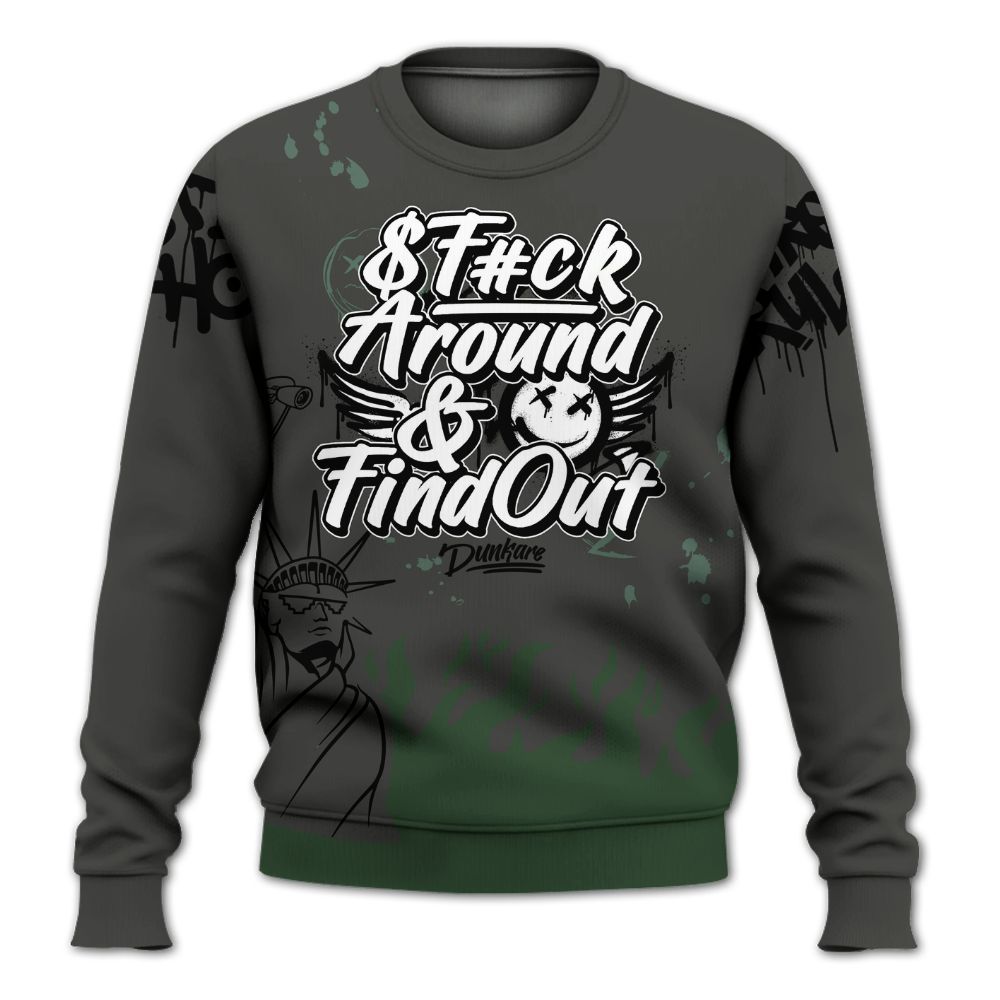 Sweatshirt To Match Dunk Low Skateboards Black - Graphic Fck Around Find Out All Over Print