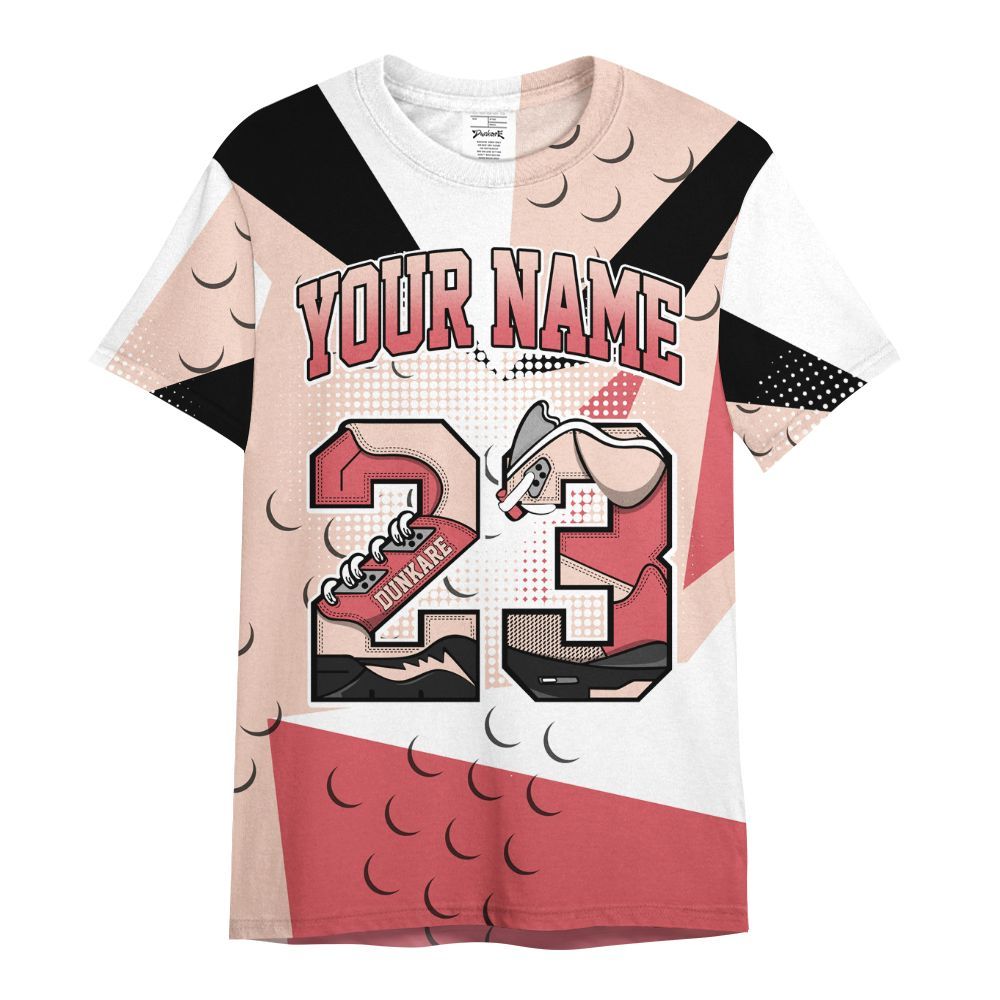 Shirt To Match Washed Coral 2s Shirt, Poly Custom Name Number 23 5s All Over Print