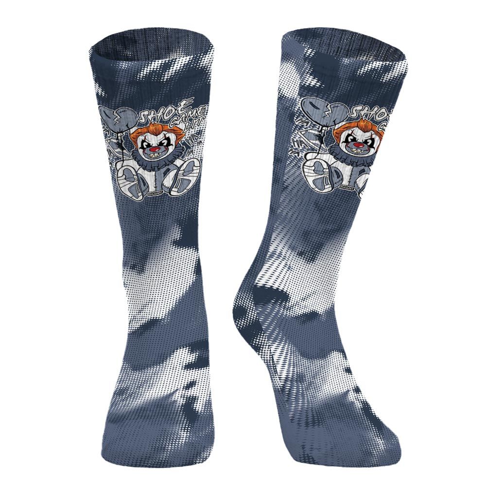 Sock To Match Low Diffused Blue 11s - Shoe Game Bear Halloween Abstract Halftone