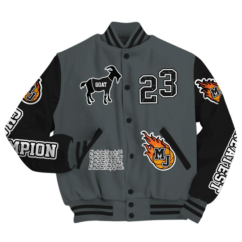 Varsity Jacket To Match Black RM Nigel Sylvester 4s - 23 G.0.A.T Jump Up Basketball All Over Print