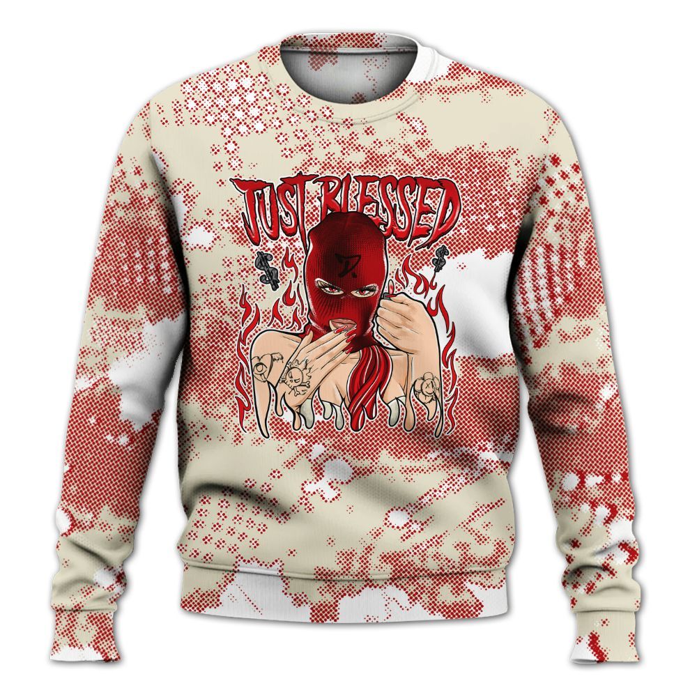 Sweatshirt To Match Cement Grey 3s - Blessed!! Smoke Dot All Over Print