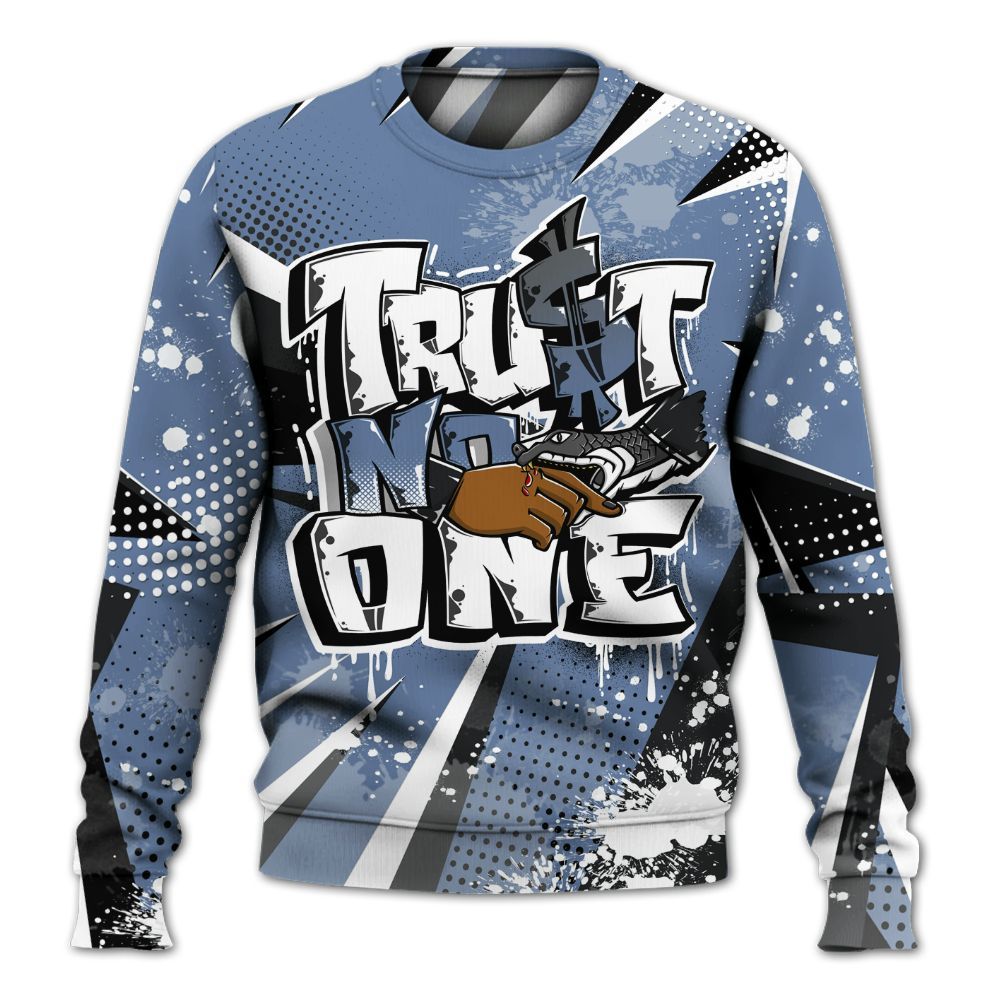 Sweatshirt To Match Mid Space Jam 1s - Poly Trust No One Dripping All Over Print