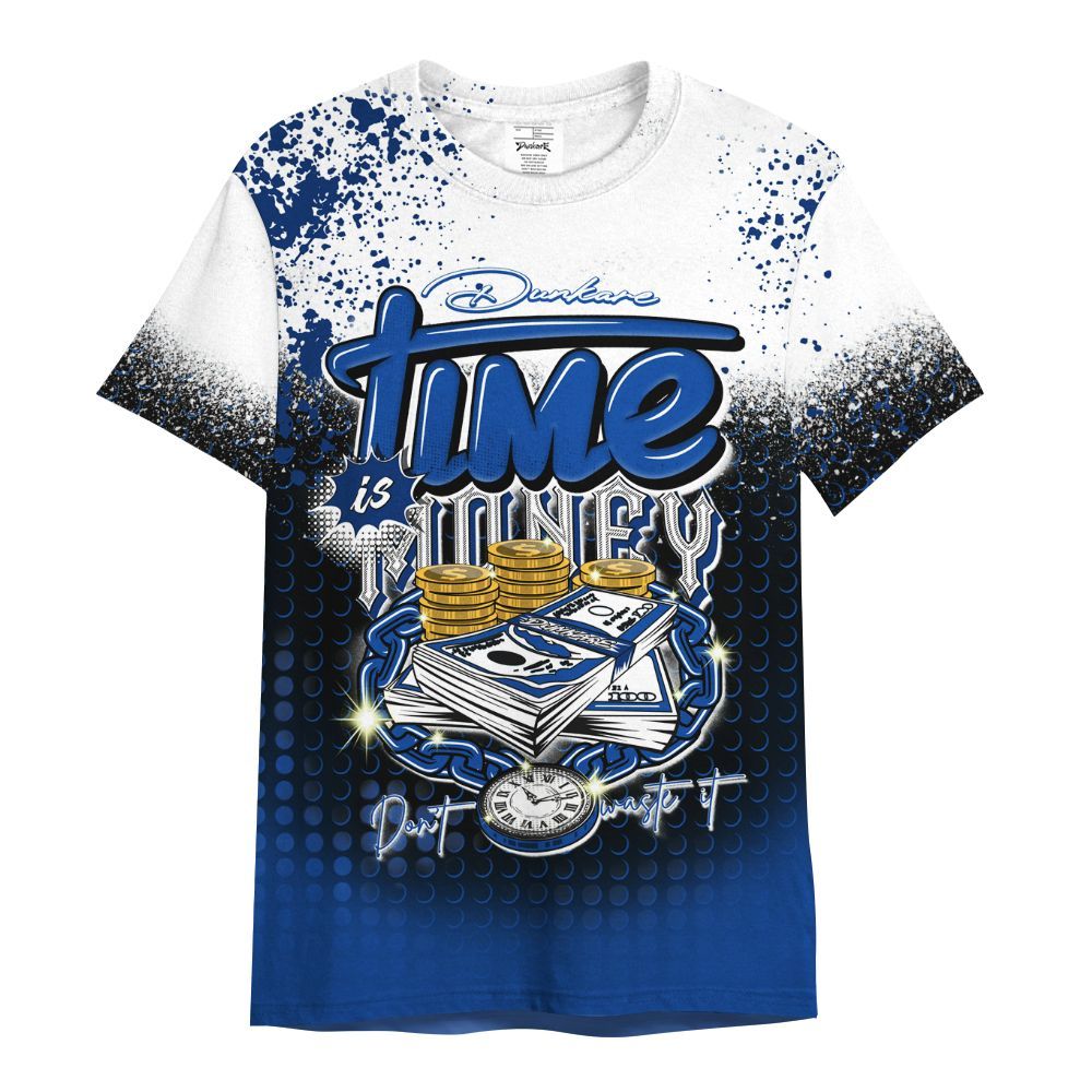 Shirt To Match Low Game Royal 1s - Halftone Time Is Money All Over Print