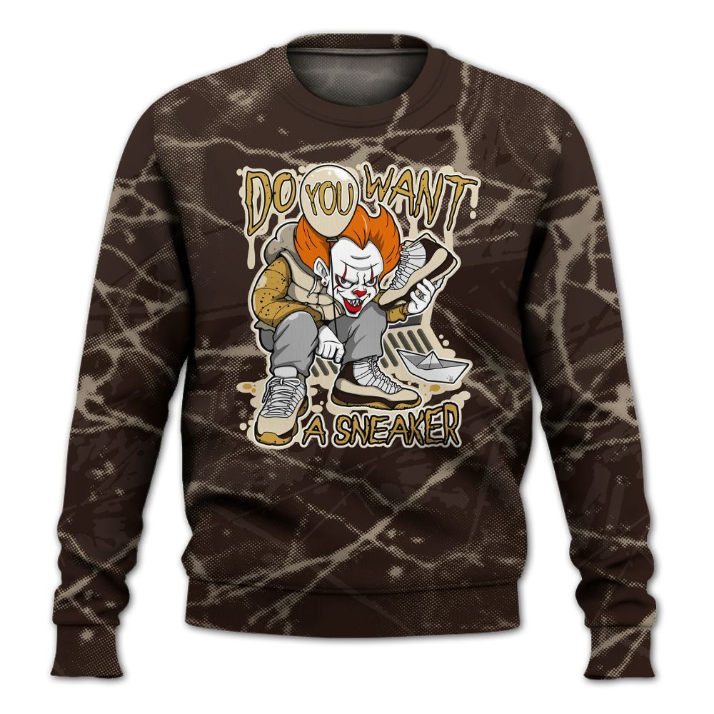 Sweatshirt To Match 2025 Retro Earth 5s - Clown Scary Sneakers Halloween Graphic All Over Print
