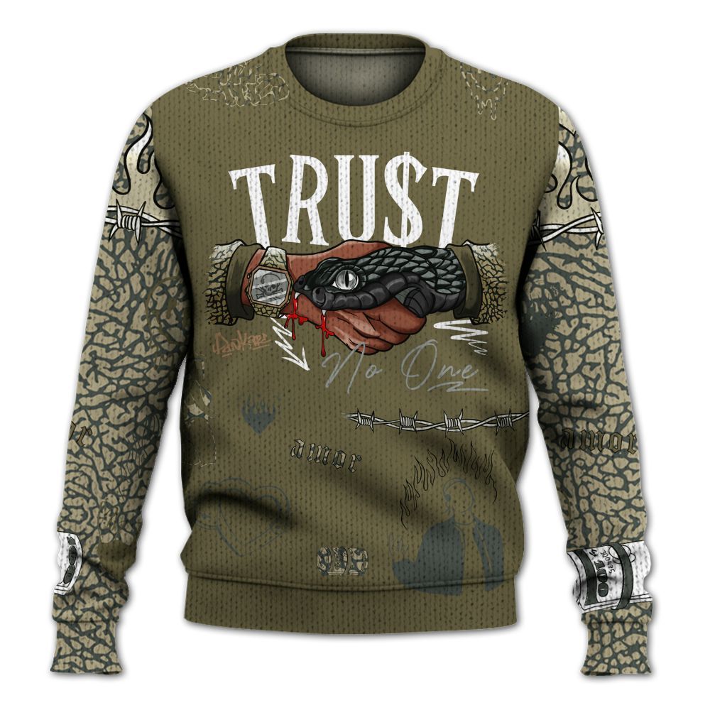Sweater To Match Retro Family Affair 3s - Snake Trust No One Graphic