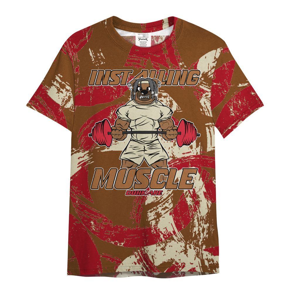 Shirt To Match Archaeo Brown 5s - Installing Muscle Bear Circle Slpash All Over Print