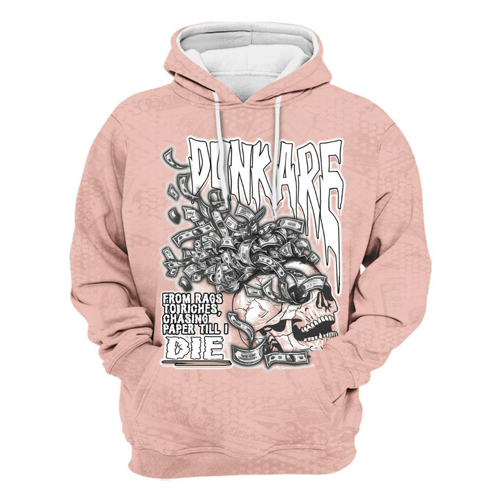 Hoodie To Match Dunk Low Pink Velvet - From Rags To Riches All Over Print