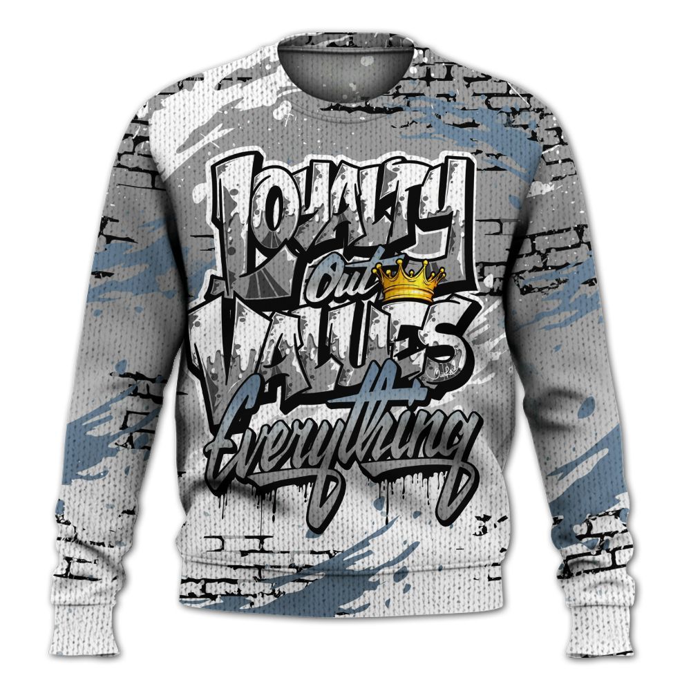 Knitted Sweater To Match Black Chrome 6s - Values Of Loyalty Drip