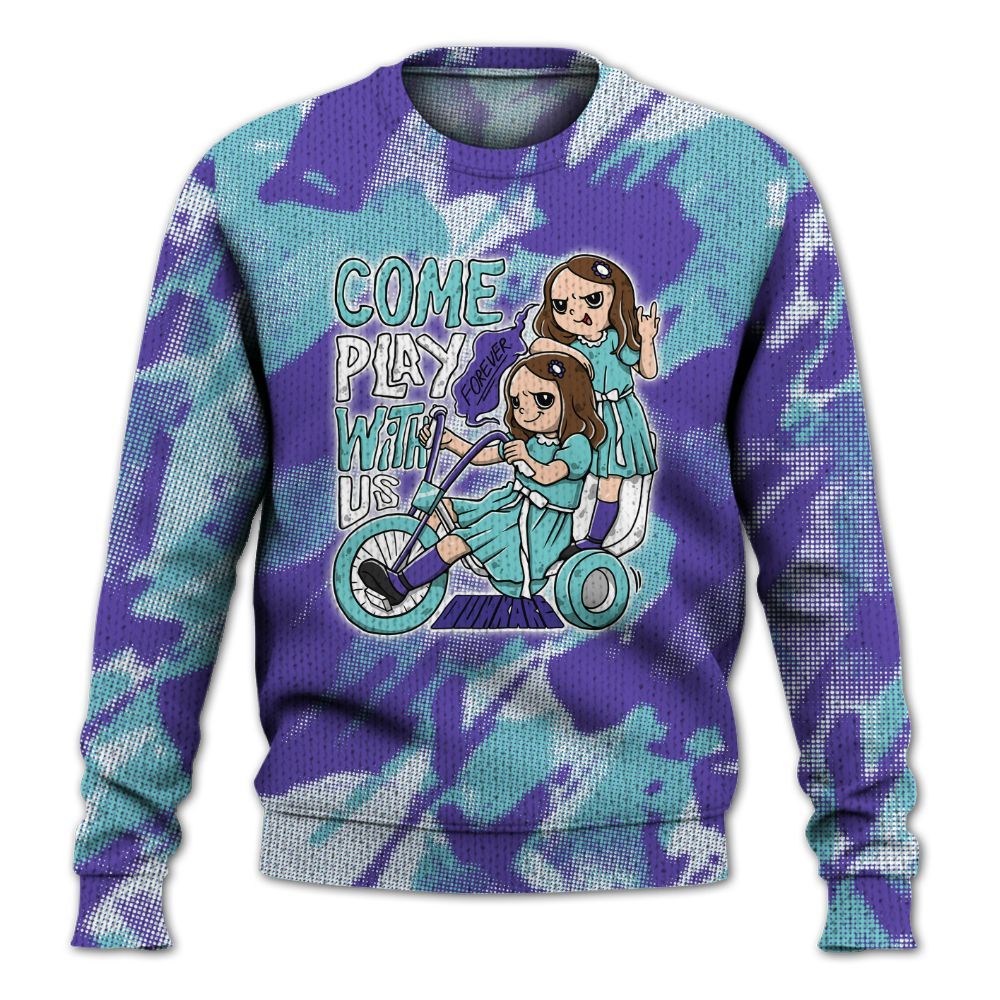 Knitted Sweater To Match Low Hornets 1s - Come Hangout Halloween Abstract Halftone