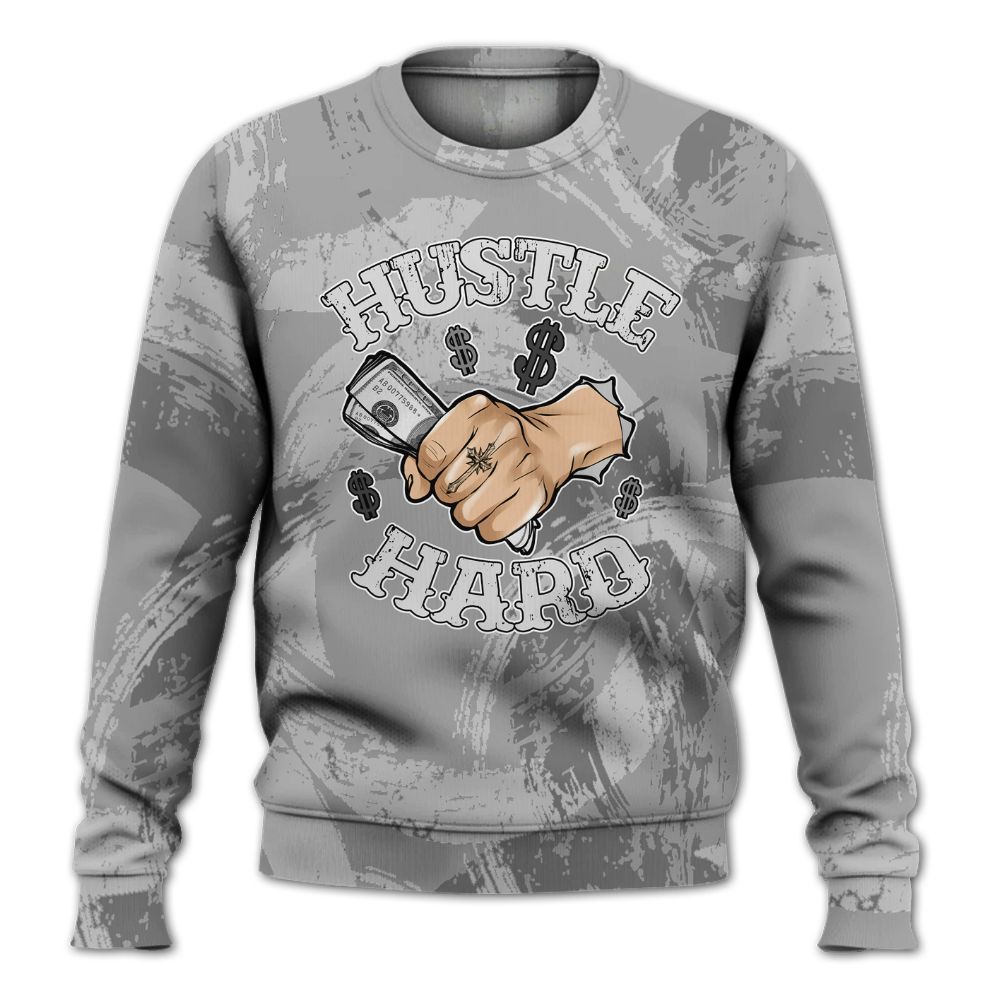 Sweatshirt To Match Black Wolf Grey 12s - Hustles Hard! Splash All Over Print