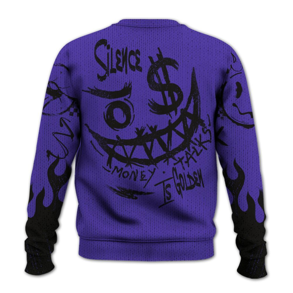 Knitted Sweater To Match Field Purple 12s - Mouth Burning Street Style