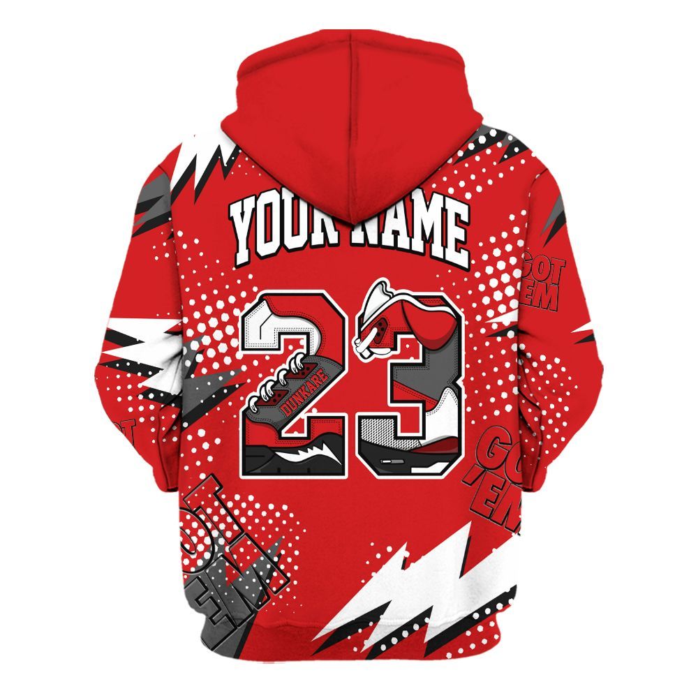 Hoodie To Match Low Bred 11s - Custom Name Number 23 5s All Over Print