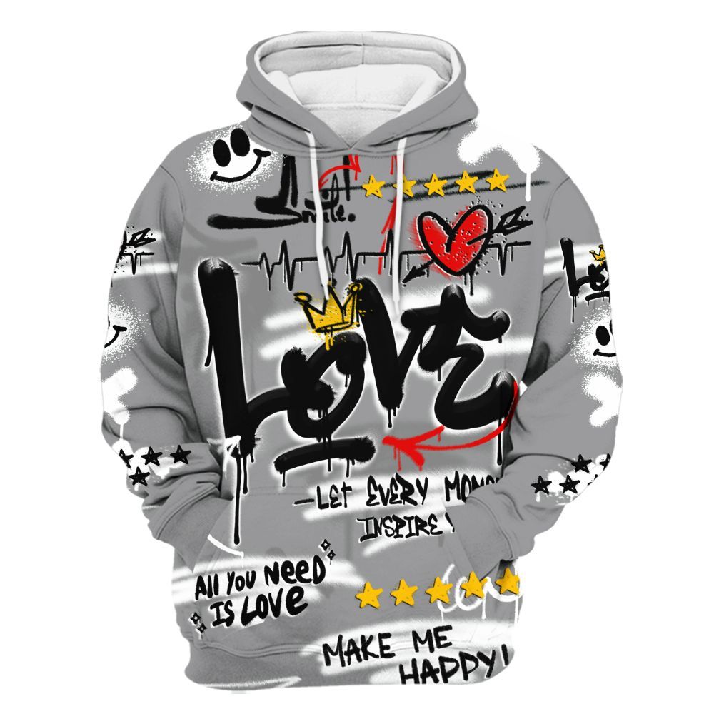 Hoodie To Match Retro Stealth 12s - Happy Love Beats Graffiti Streetwear All Over Print