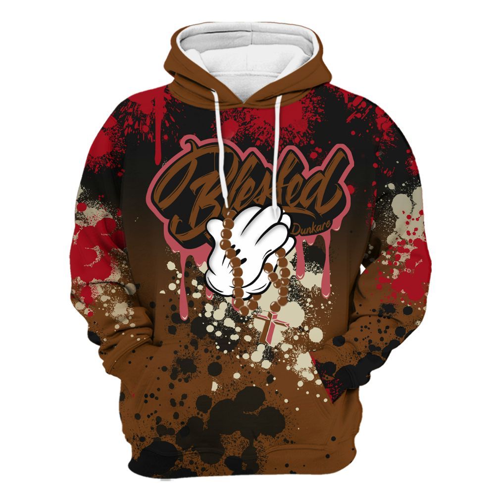 Hoodie To Match Archaeo Brown 5s - God Blessed Ink Drip All Over Print