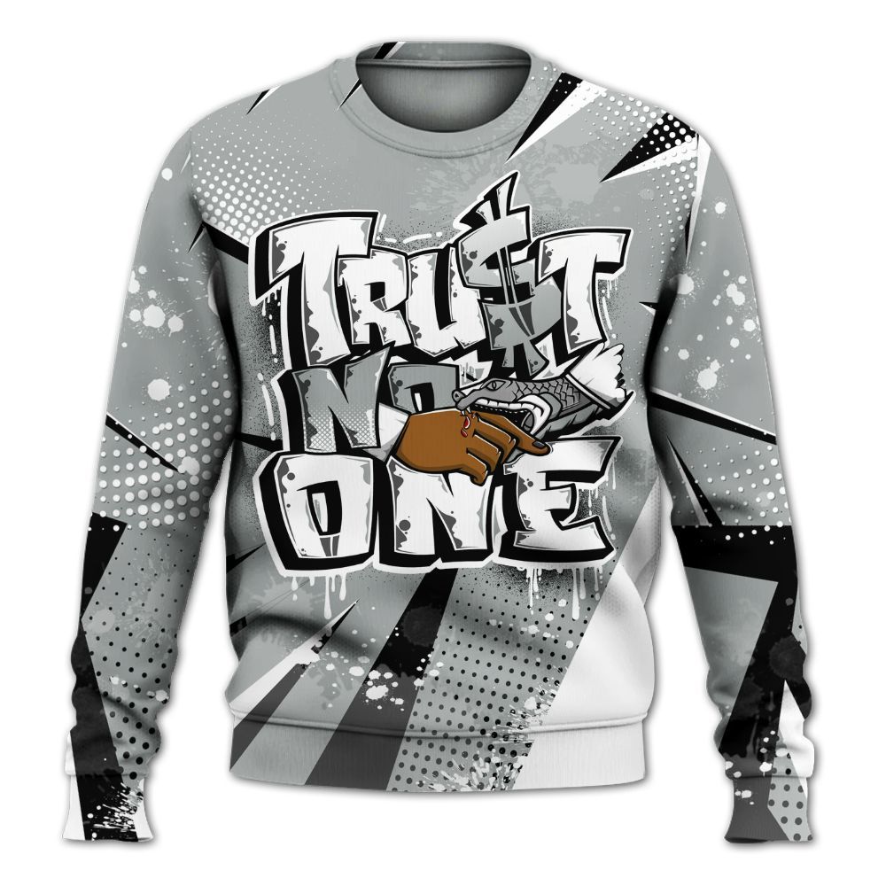 Sweatshirt To Match Dunk Low White Light Smoke Grey - Poly Trust No One Dripping All Over Print