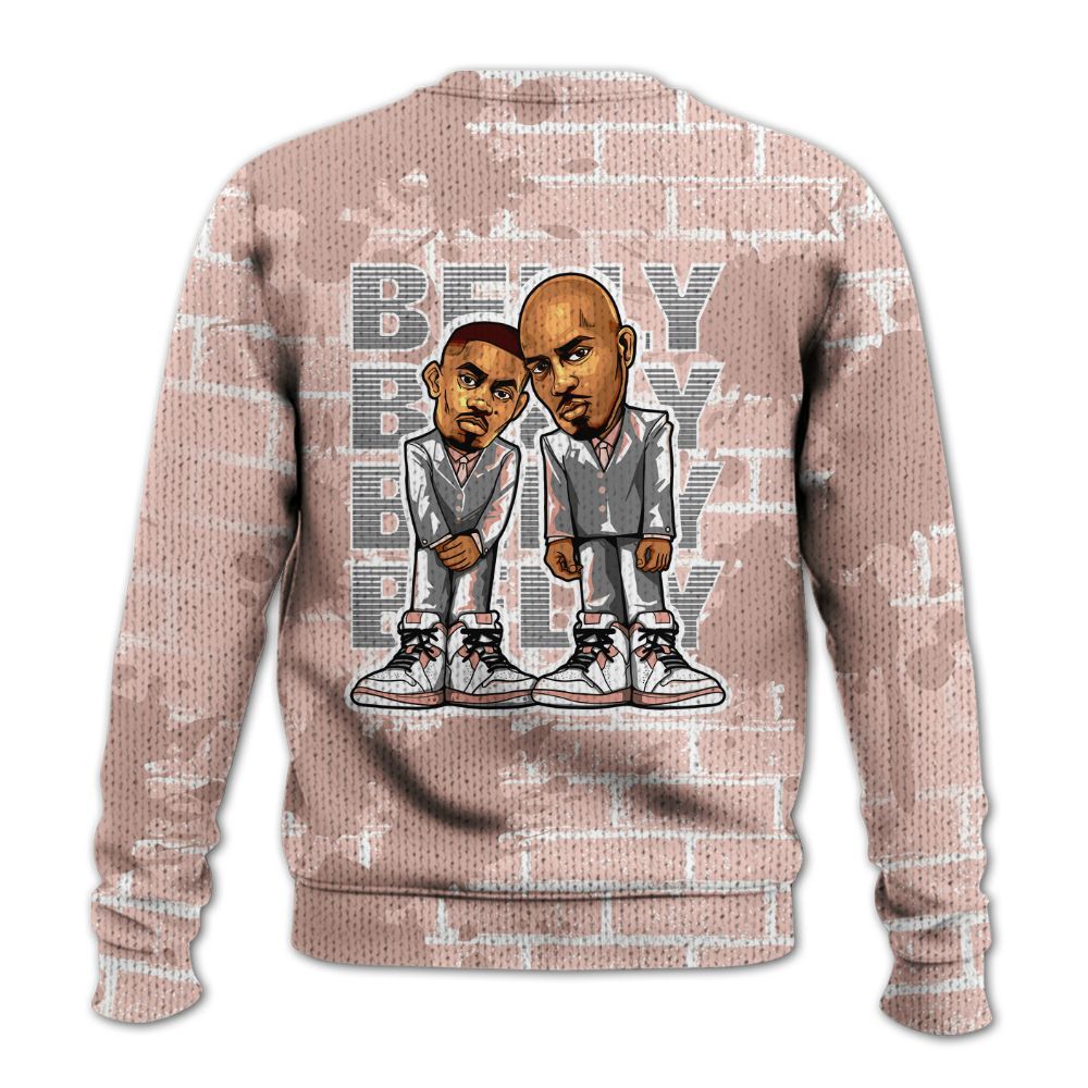 Knitted Sweater To Match Low Legend Pink 11s - Belly Sneakers Graphic Halloween