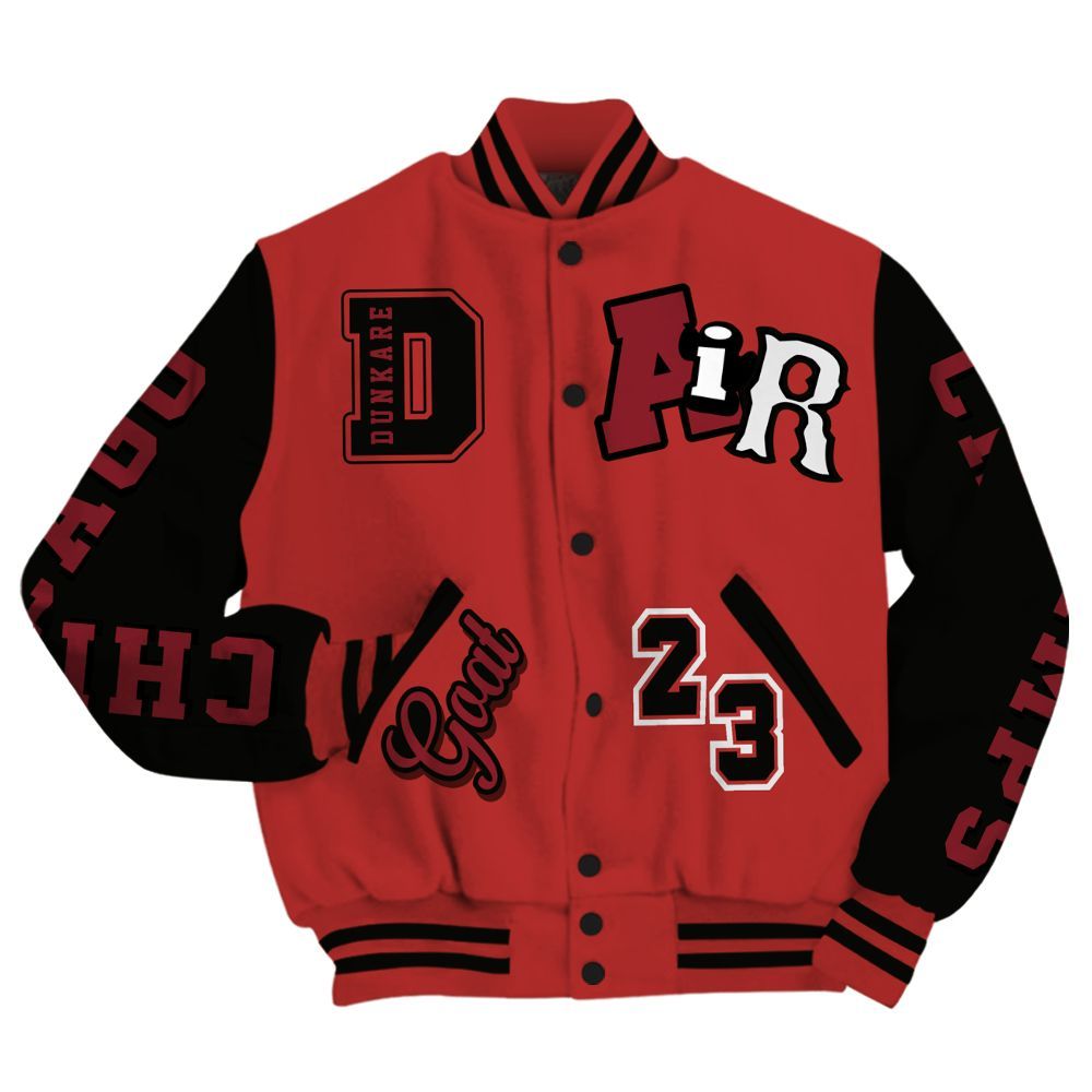 Varsity Jacket To Match Bred Reimagined 4s - AIR Number 23 GOAT All Over Print