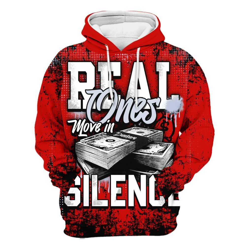 Hoodie To Match Fire Red 6s - Move In Silence Money Street Retro All Over Print