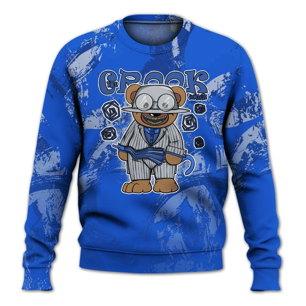 Sweatshirt To Match Air Foamposite One Royal - Swindler Bear Circle Slpash All Over Print