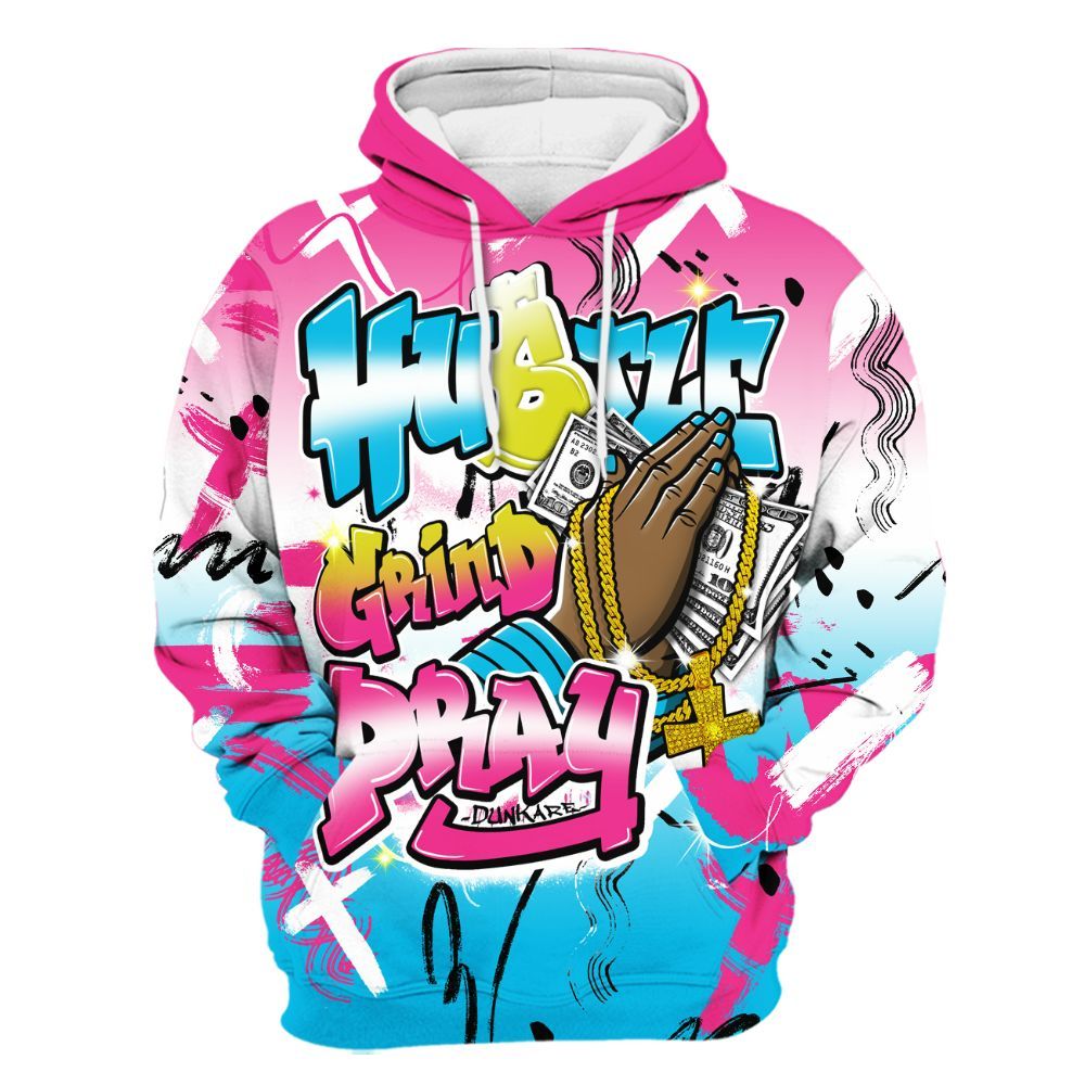 Hoodie To Match Tokyo Nights Stewie 3s - Money Hustle Grind Pray All Over Print