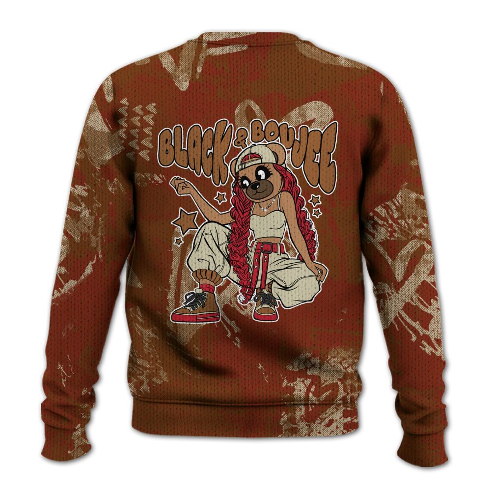 Knitted Sweater To Match Archaeo Brown 5s - Boujee Girls Bear Heart Grunge