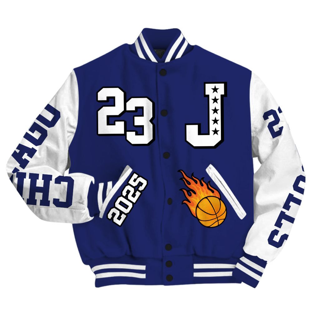 Varsity Jacket To Match Midnight Navy 11s - Chicago 23 Basketball All Over Print