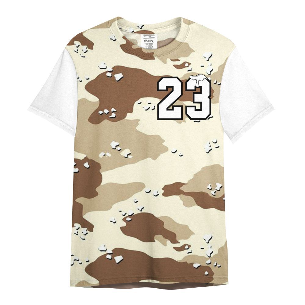 Shirt To Match Desert Camo 3s Varsity Jacket, Custom Name Number 23 Drip All Over Print