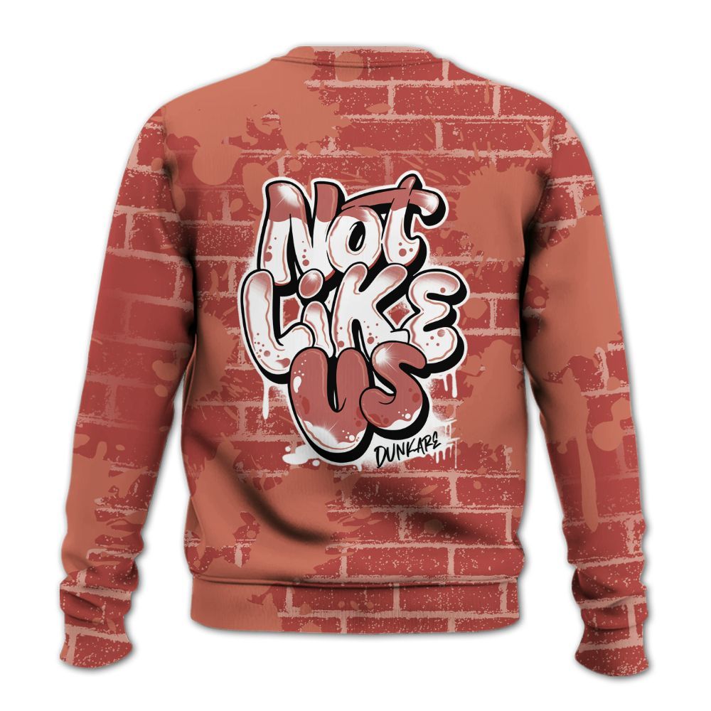 Sweatshirt To Match Dune Red 13s - None Like Us Graphic Brick Art All Over Print