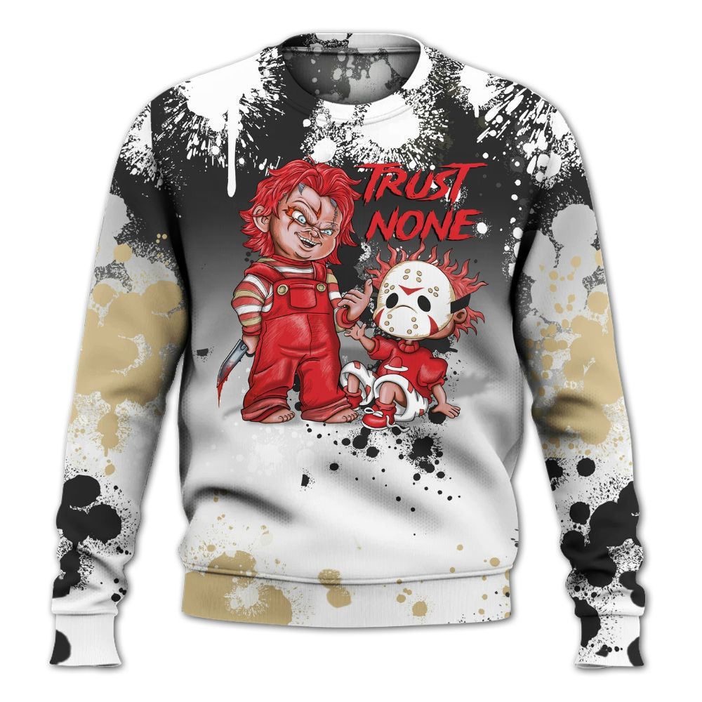 Sweatshirt To Match Prime 93 Fire Red - Trust No One Scary All Over Print