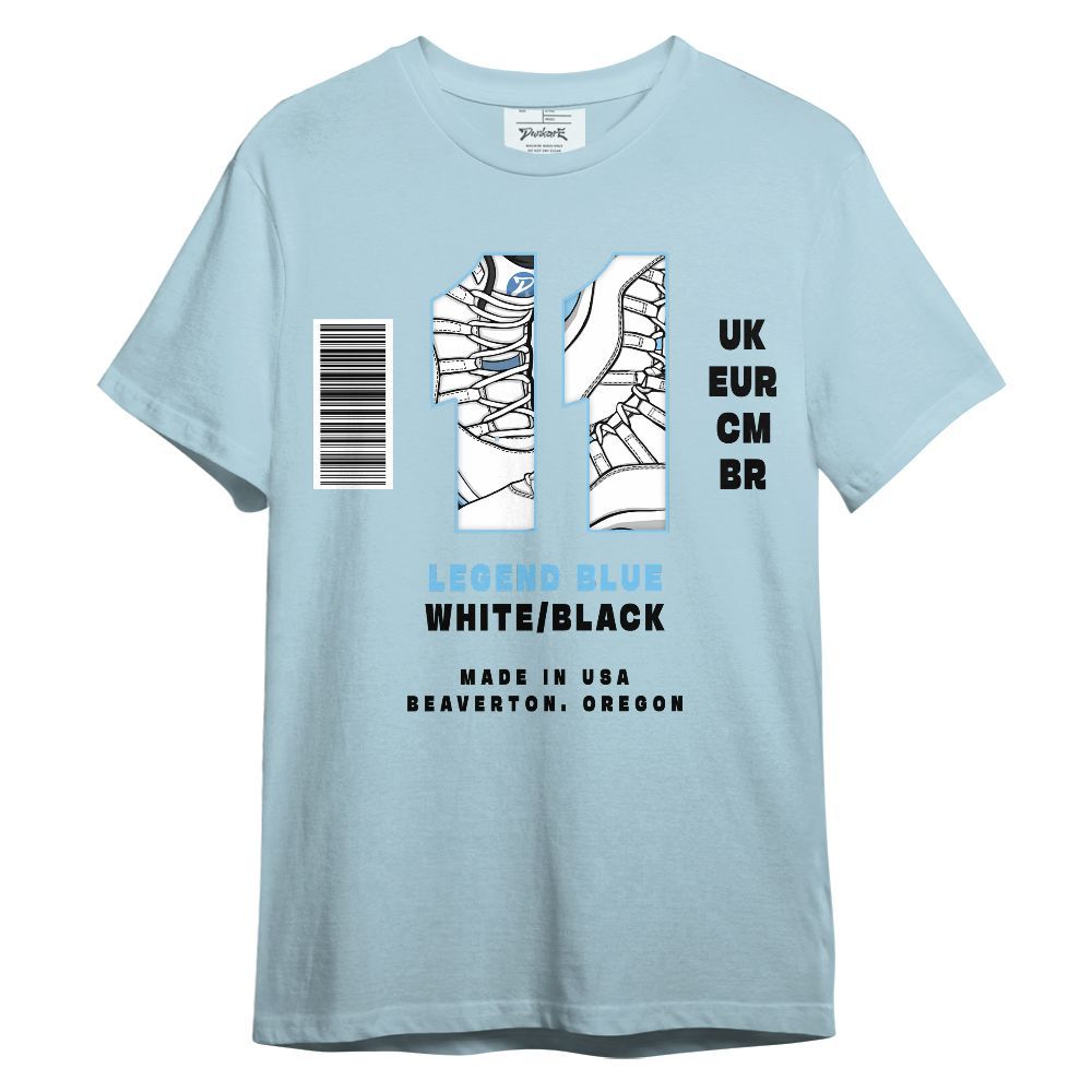 Shirt To Match Legend Blue 11s - Sneaker Label Number 11 Graphic