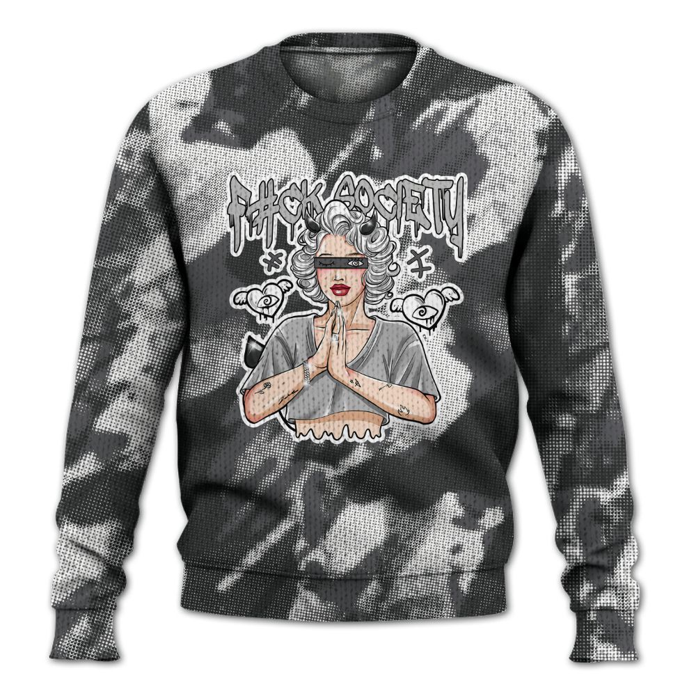 Knitted Sweater To Match White Thunder 4s - F#ck Xociety Halftone