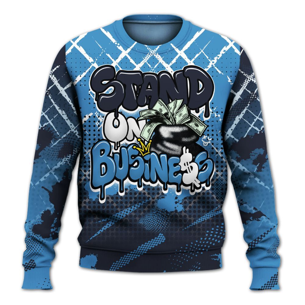 Sweatshirt To Match Low OG Obsidian 1s - Halftone Stand Business Dripping All Over Print