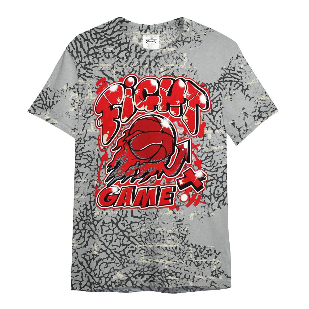 Shirt To Match Cement Grey 3s - Fighter Games Graphic Street Art All Over Print