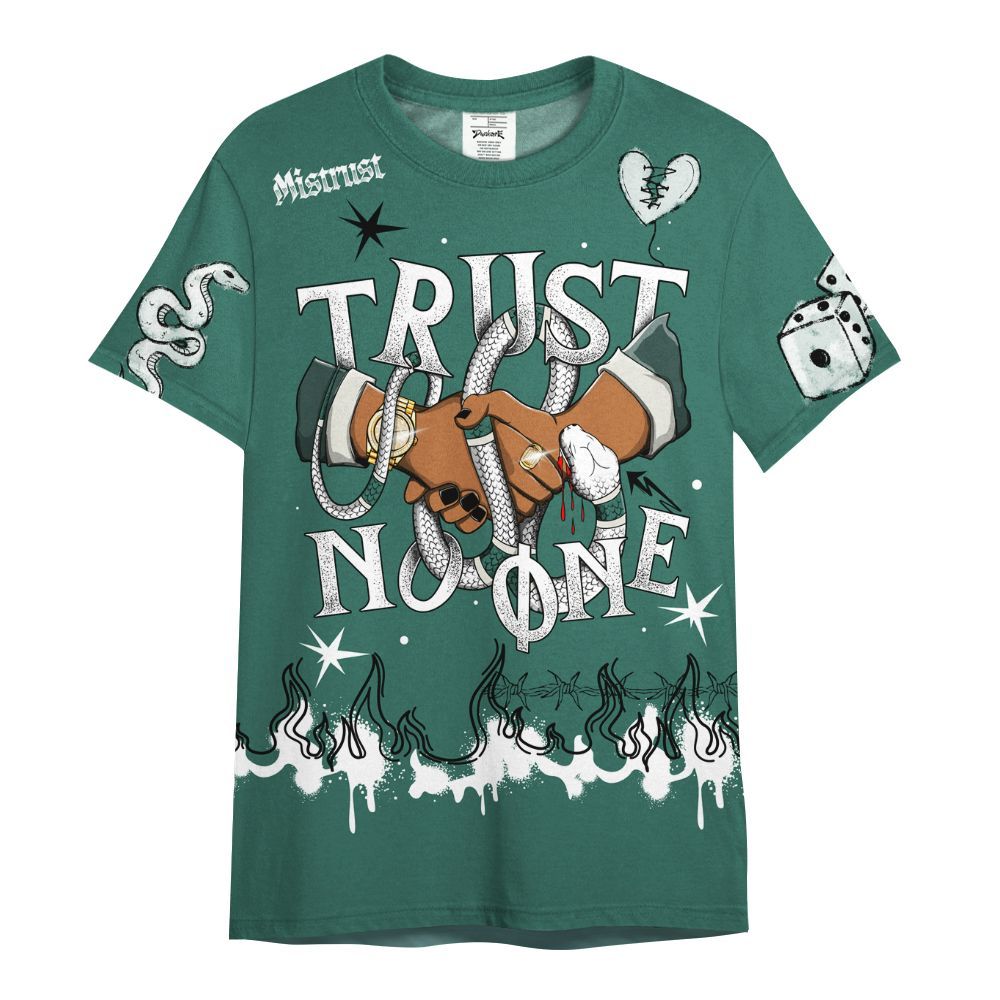 Shirt To Match RM Oxidized Green 4s - Trust No One Snake-Bite Doodle Crayon All Over Print