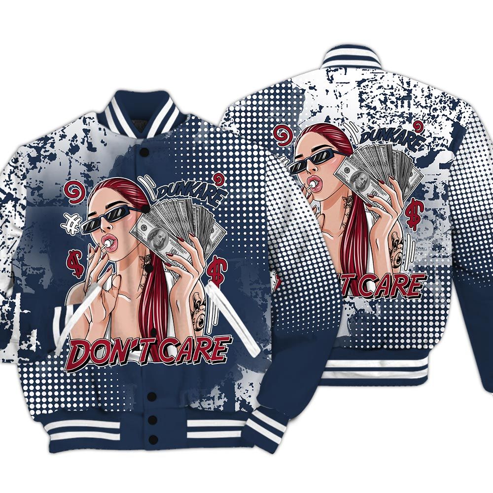 Varsity Jacket To Match Navy Blue 2024 6s - IDC Unique Glitch Dot Varsity Jacket Unisex
