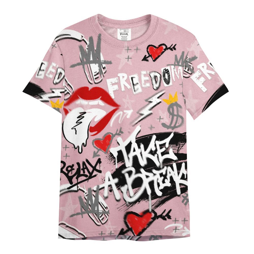 Shirt To Match Air Max DN Pink Foam - Take Break Freedom Graffiti Streetwear All Over Print