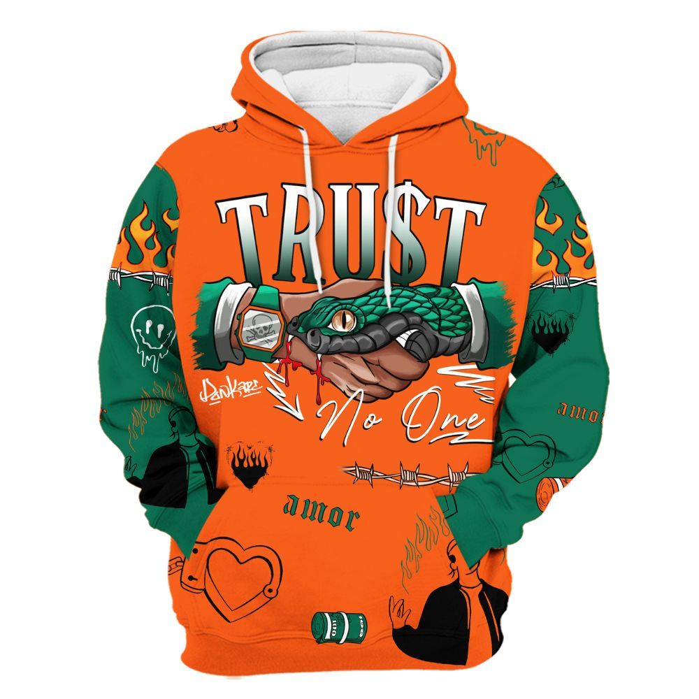 Hoodie To Match SoleFly Sail Gorge Green 3s - Snake Trust No One All Over Print