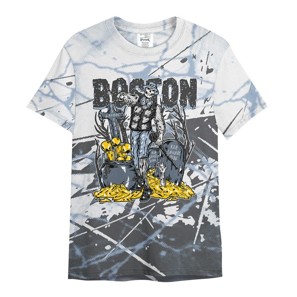 Shirt To Match Reverse Black White 6s - Goldrush Skeleton Profound All Over Print
