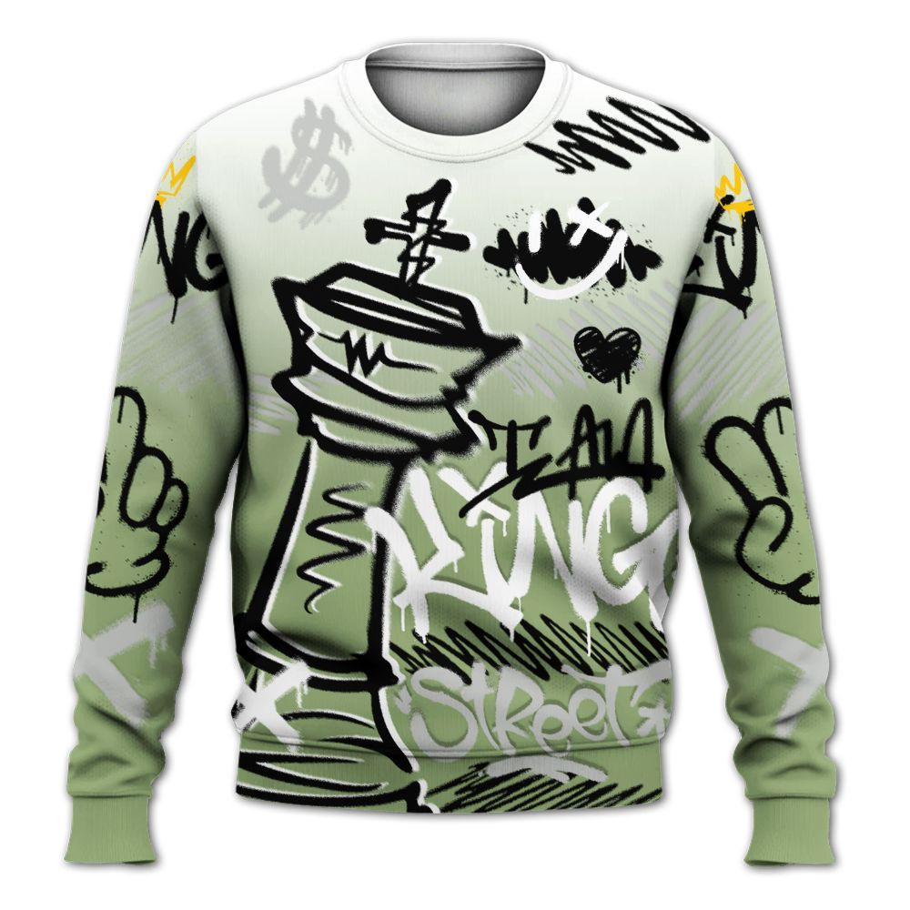 Sweatshirt To Match Oil Green 4s - Street King Chess Streetwear All Over Print