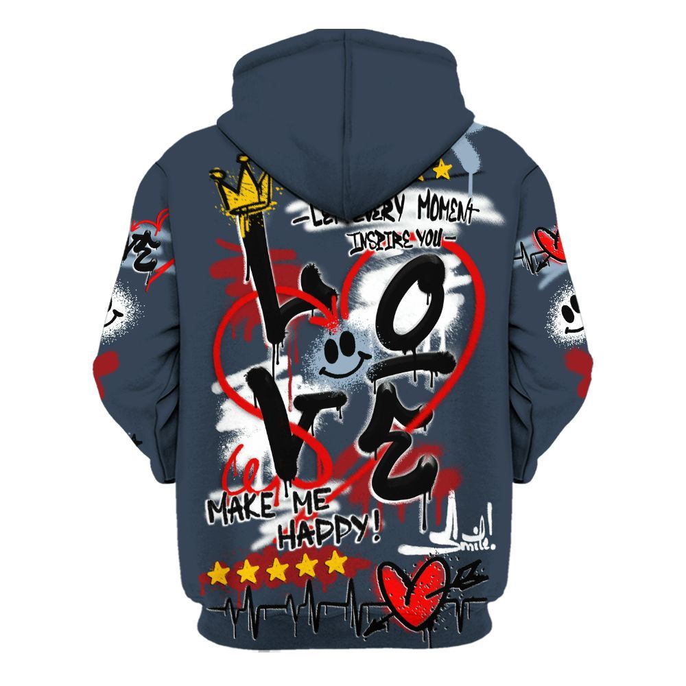 Hoodie To Match Retro Olympic 6s - Happy Love Beats Graffiti Streetwear All Over Print