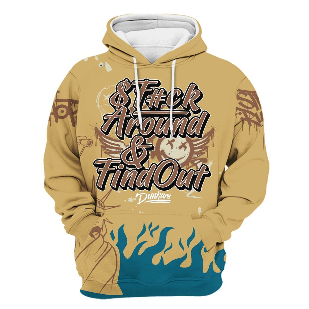 Hoodie To Match Retro Cacao Wow 4s - Graphic Fck Around Find Out All Over Print