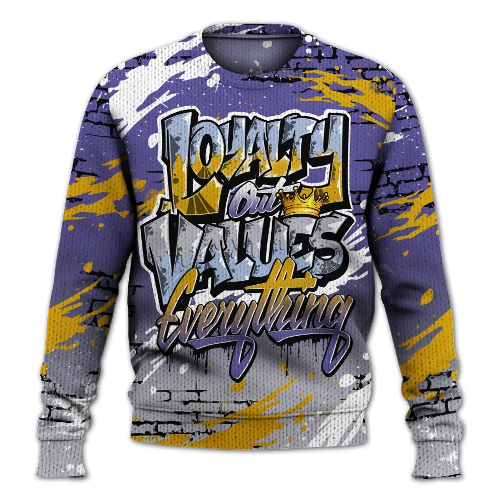 Sweater To Match Lakeshow 4s - Values Of Loyalty Drip Graphic