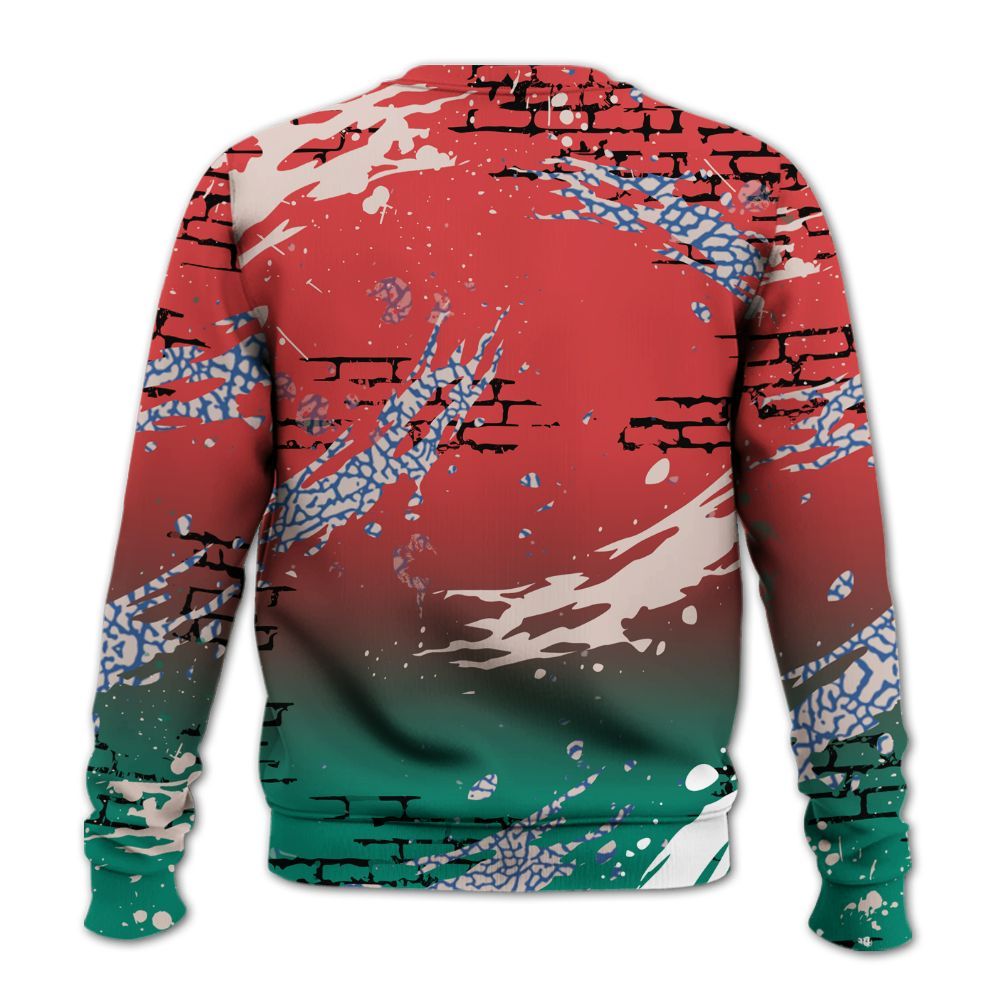 Sweatshirt To Match Retro Chalk & Track Red 3s - Values Of Loyalty Drip All Over Print