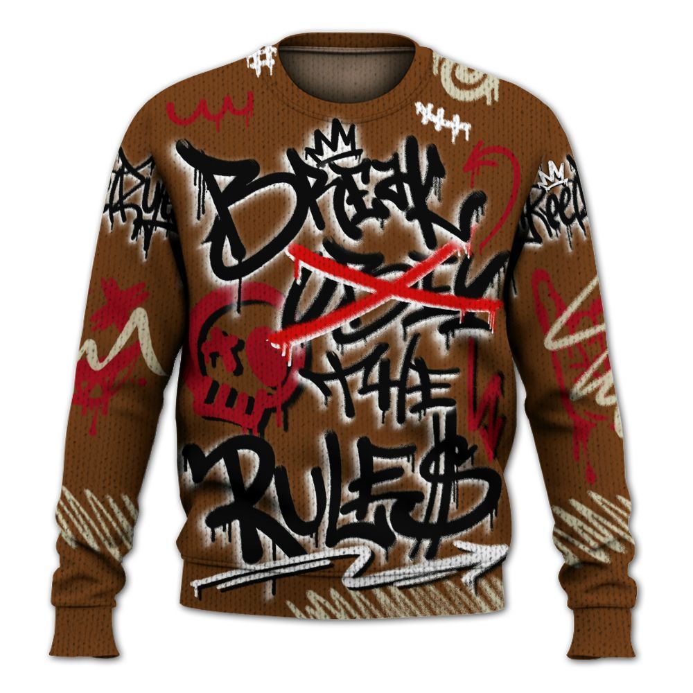 Knitted Sweater To Match Archaeo Brown 5s - Break Rules Streetwear