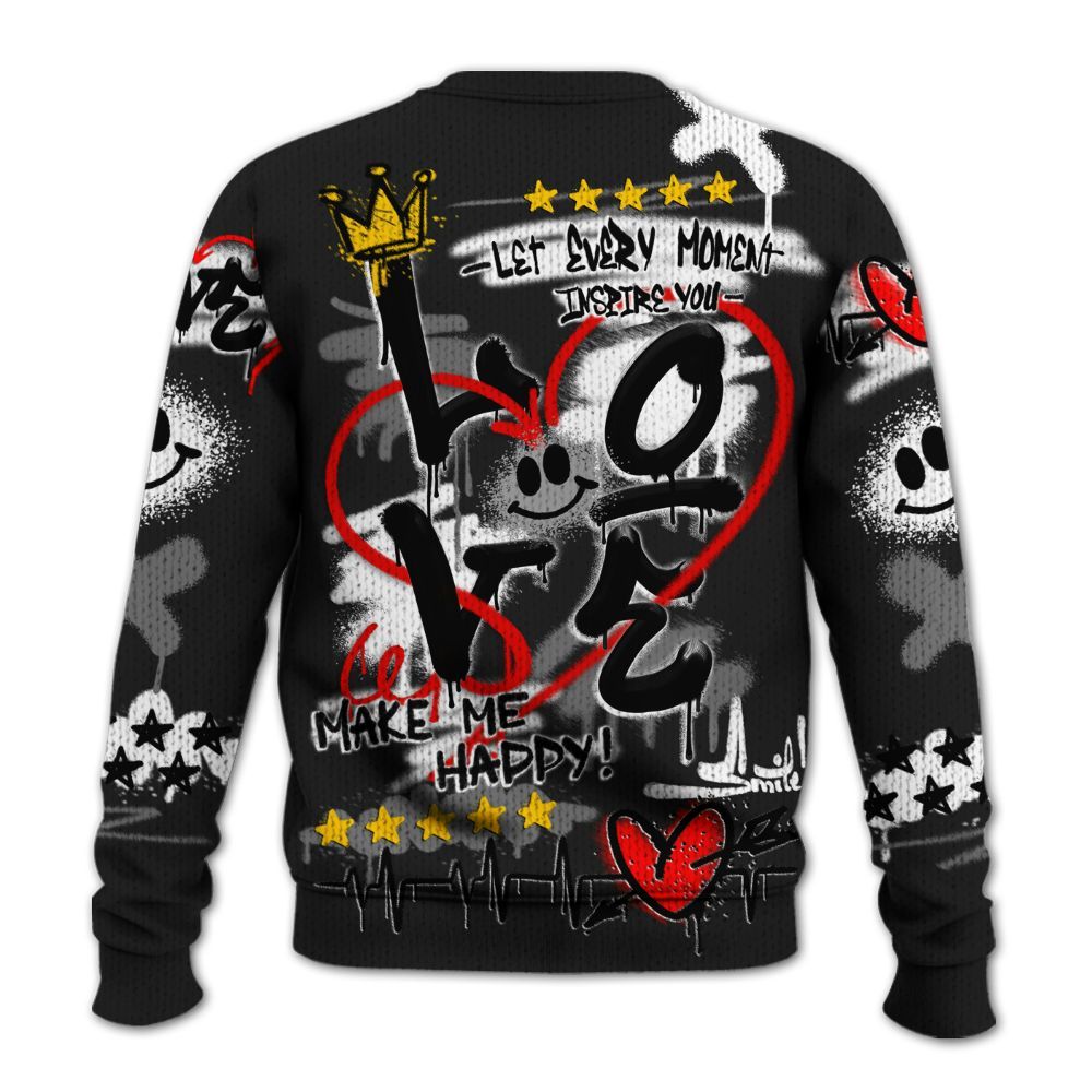 Knitted Sweater To Match Baroque Brown 12s - Happy Love Beats Graffiti Streetwear